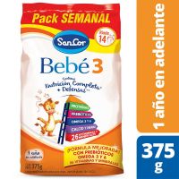 Leche Infantil Polvo SanCor Bebé Etapa 3, 375gr