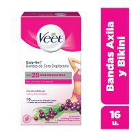 Veet Bandas Depilatorias Axila y Bikini Piel Normal 16u