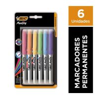 Marcadores Premium Bic Marking pasteles x 6