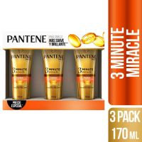 Pantene Pro-V 3 Minute Miracle Fuerza y Reconstrucción Acondicionador 3 packs de 170ml