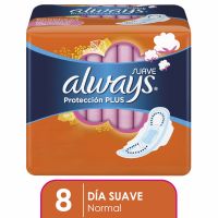 Toallitas Femeninas Always Suave Protección Plus 8 Unidades