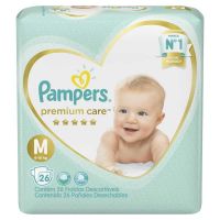 Pañales Pampers Premium Care M 26 Unidades