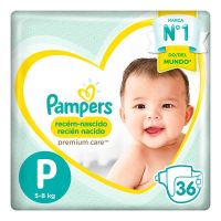 Pañales Pampers Recién Nacido Premium Care P 36 Unidades