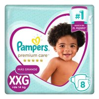 Pañales Desechables Pampers Premium Care XXG 8 Unidades