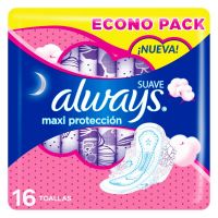 Toallas Higiénicas Always Suave Maxi Protección 16 Unidades