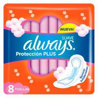 Toallas Higiénicas Always Suave Protección Plus 8 Unidades