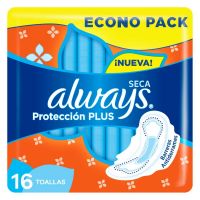 Toallas Higiénicas Always Seca Protección Plus 16 Unidades