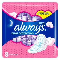 Toallas Higiénicas Always Suave Maxi Protección 8 Unidades