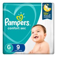 Pañales Pampers Confort Sec Max G 9 Un