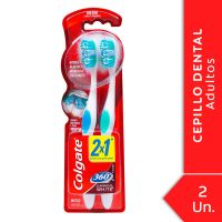 Cepillo Dental Colgate 360º Luminous White Medio 2 Unidades