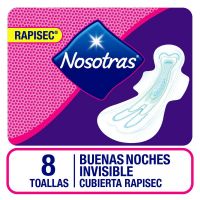Toallas Higienicas Nosotras Buenas Noches Invisible x 8 uni