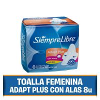 Toallas femeninas Adapt Plus con alas x 8 un
