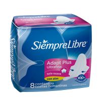 Toallas femeninas Adapt Plus Ultrafina con alas x 8 un