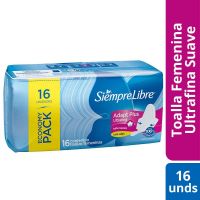Toallas femeninas Adapt Plus Ultrafina con alas x 16 un