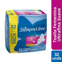 Toallas femeninas Adapt Plus Ultrafina con alas x 32 un