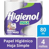 Papel Higiénico Higienol Max 80 mts x 4 u
