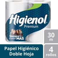 Papel Higiénico Higienol Premium Doble Hoja 30 mts x 4 u