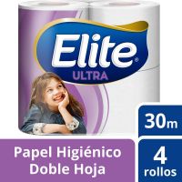 Papel Higienico Elite Ultra Doble Hoja 30 mts x 4 u