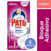 Bloque adhesivo Pato Purific Floral Inodoro x 3 unidades
