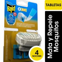 Aparato sin cable para mosquitos + Tabletas Raid x 4u