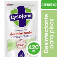 Limpiador Liquido Desinfectante Concentrado Lysoform Bebé Doypack x 420 ml