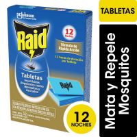 Tabletas para mosquitos Raid x 12u