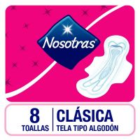 Toala Higienica Nosotras Clasica Tela x 8 uni