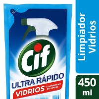 Limpiador Líquido Cif Vidrios y Superficies Delicadas Repuesto 450 ml