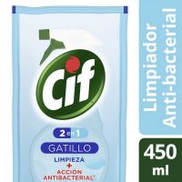 LIMPIADOR CIF 2 en 1 Antibacterial Recarga 450 ml
