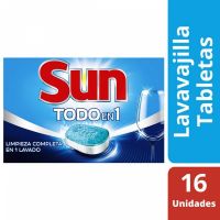 Tabletas Lavavajillas Sun 3 en 1 Caja 16 unidades