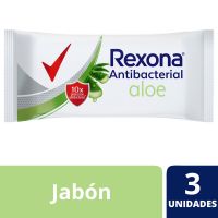 Jabón en Barra REXONA Antibacterial Aloe 3x90g