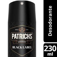 Desodorante Aerosol Body Spray PATRICHS Black Label 230 ml