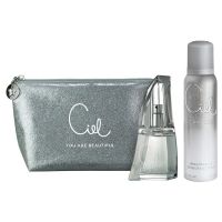 Perfume Mujer Ciel Cristal 50ml + Desodorante + Bolso Porta Cosmeticos