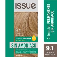 ISSUE SIN AMONÍACO KIT TONO 9.1 - RUBIO MUY CLARO CENIZA