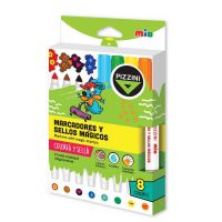 Marcadores con sellos mágicos pIzzini 8 motivos y colores