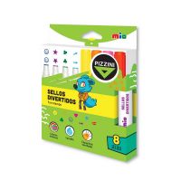 Marcadores con sellos divertidos Pizzini 8 motivos y colores