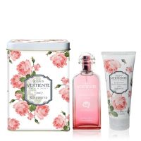 Lata Diseño "Rosewater" con Colonia y Body Lotion