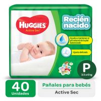 Pañales Active Sec P (de 3,5 a 6 kg) x 40 un