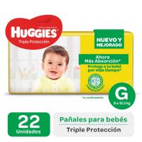 Pañales Triple Protección G (9 a 12,5 kg) x 22 un
