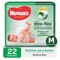PAÑAL HUGGIES ACTIVE SEC M x22