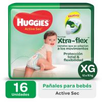 PAÑAL HUGGIES ACTIVE SEC XG x16
