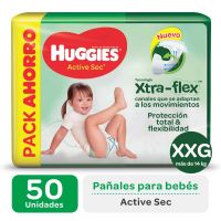 PAÑAL HUGGIES ACTIVE SEC XXG x50