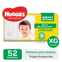 Pañal Huggies AhorroPack Triple Protección XG x 52 u