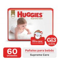 Pañales Huggies Supreme Care Ahorrapack Talle G x 60 u