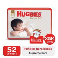 Pañales Huggies Supreme Care Ahorrapack Talle XG x 52 u