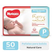 Pañales Huggies Natural Care P (de 3,5 a 6 kg) Pack Ahorro x 50 u