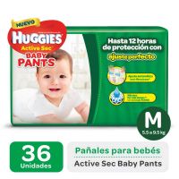 Pañal Huggies Active Sec Baby Pants M x 36 u (5,5 a 9,5kg)