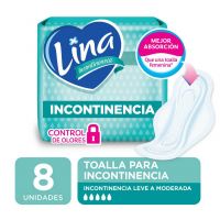 Toallas Higiénicas Lina Incontinencia con alas x 8 u