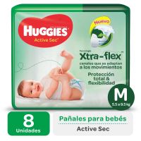 Pañales Huggies Active Sec M Regular x 8 u