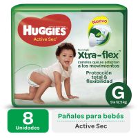 Pañales Huggies Active Sec G Regular x 8 u